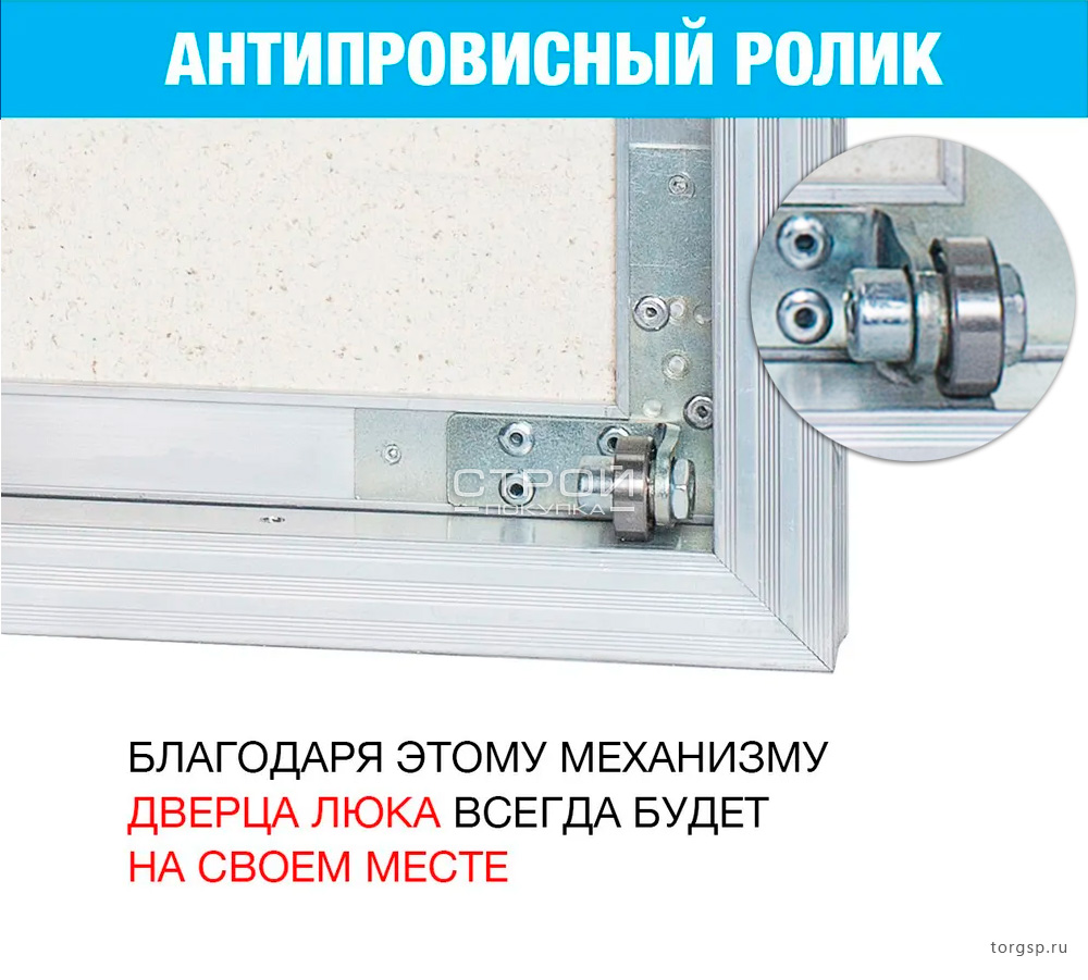 Антипровисный ролик - благодаря этому механизму, дверца люка Архитектор всегда будет на своем месте/