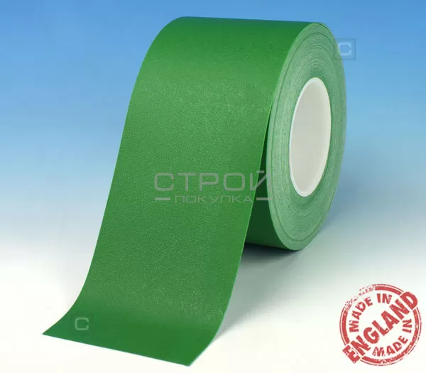 Зеленая лента виниловая самоклеющаяся Resilient, с противоскользящим эффектом. Ширина: 10 см, Длина: 18,3 метра