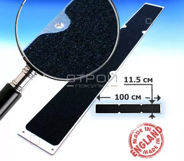 Черная противоскользящая пластина 100x11,5 см.