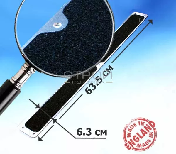 Черная противоскользящая пластина 63,5x6,3 см.