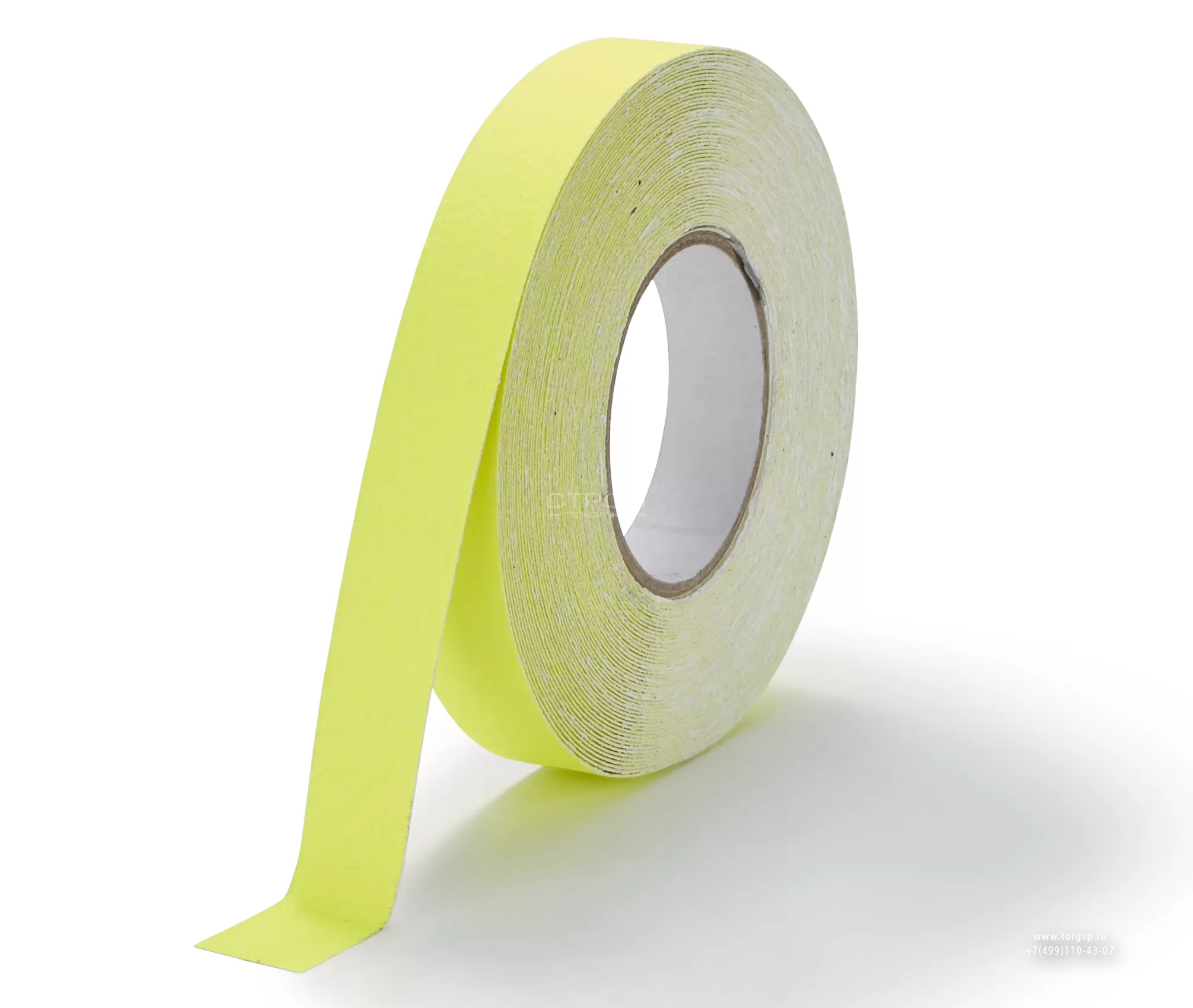 Флуоресцентная-желтая 
 самоклеющаяся лента противоскользящая шириной 2,5 см