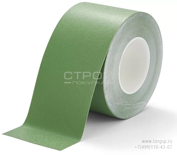 Зеленая лента виниловая самоклеющаяся Resilient h3408 Heskins с противоскользящим эффектом. Ширина: 10 см, Длина: 18,3 метра