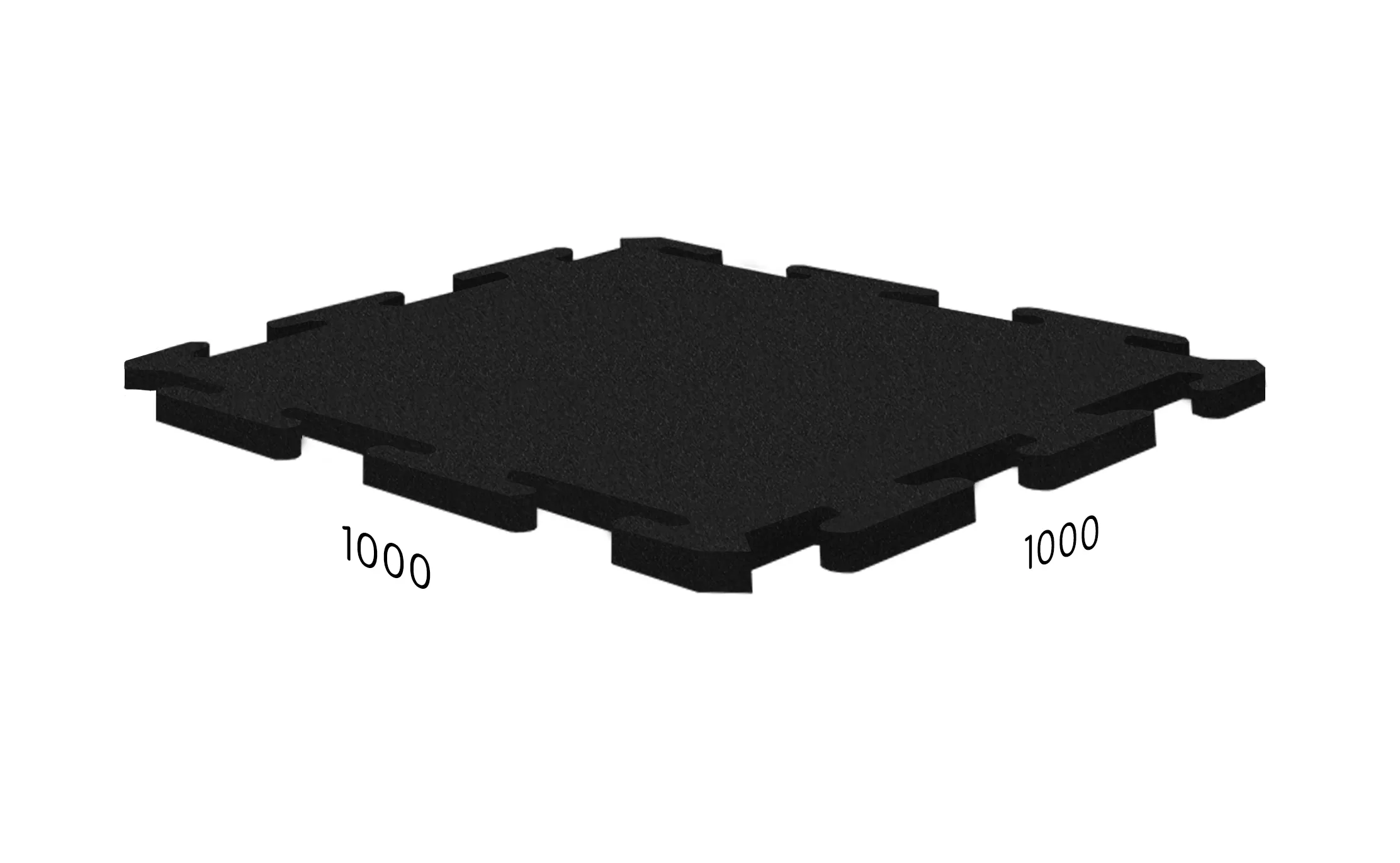 Черная Резиновая плитка Rubblex Standart Puzzle 100х100х2,5 см.