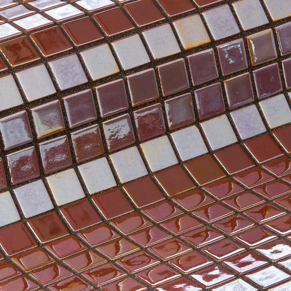 Глянцевая мозаика Opalo Metal розового цвета производства Ezarri.