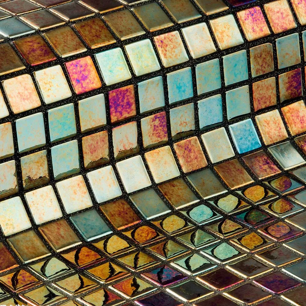 Глянцевая мозаика Oxido Metal металлического цвета производства Ezarri.