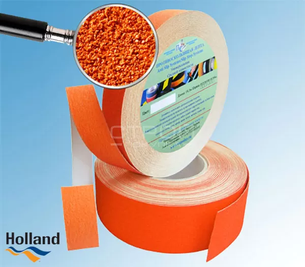 Оранжевая противоскользящая самоклеющаяся лента 50, 25 мм