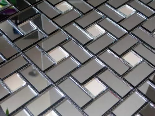 Зеркальная серо-серебряная мозаика  DS42 Deco