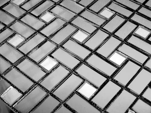Зеркальная серо-серебряная мозаика  DS42-2 Deco