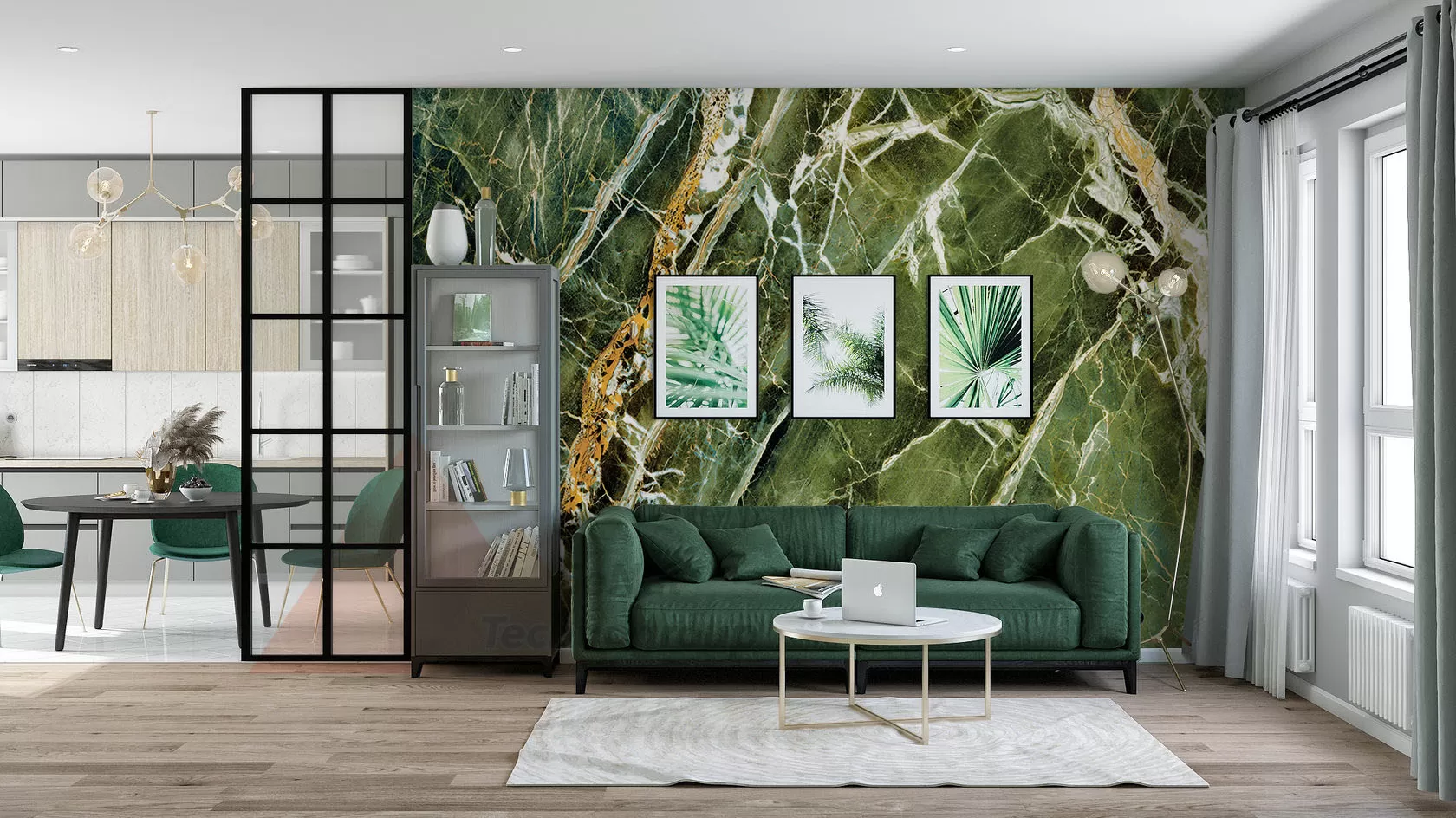 Нефрит Cl гибкий мрамор зеленого цвета для стен, фасадов и для светодизайна.