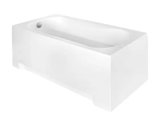 Белая маленькая акриловая ванная Aria 130 - фото сбоку.