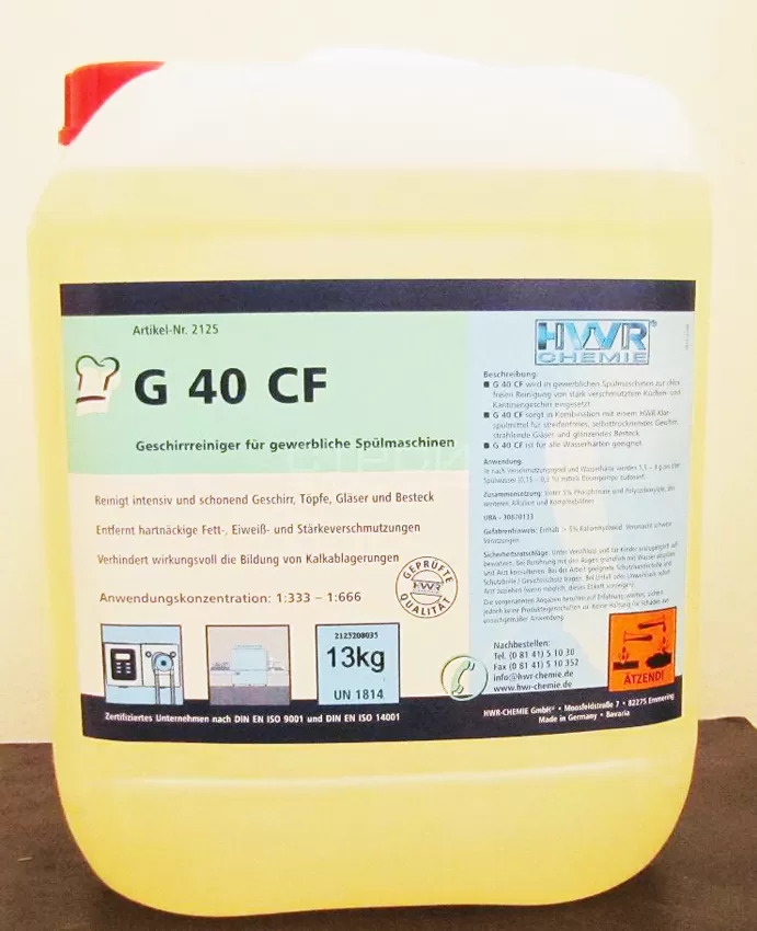 Промышленное моющее средство для посудомойки G 40 CF без хлора, для всех типов посудомоечных машин.