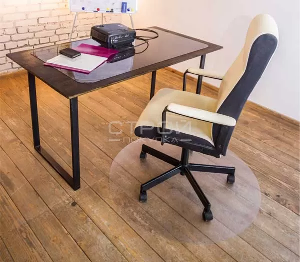 Круглый защитный коврик под офисное кресло с поверхностью шагрень