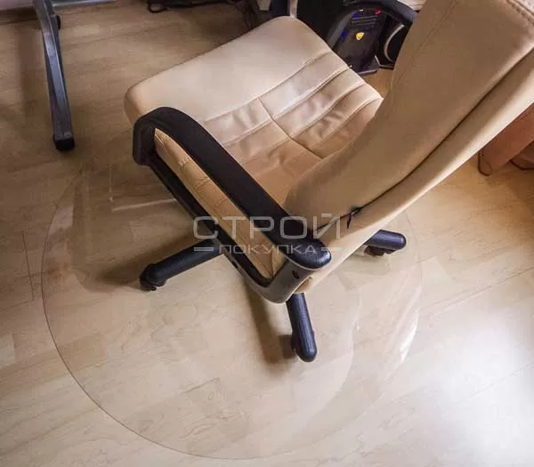 Круглый защитный коврик под кресло гладкий и шагрень