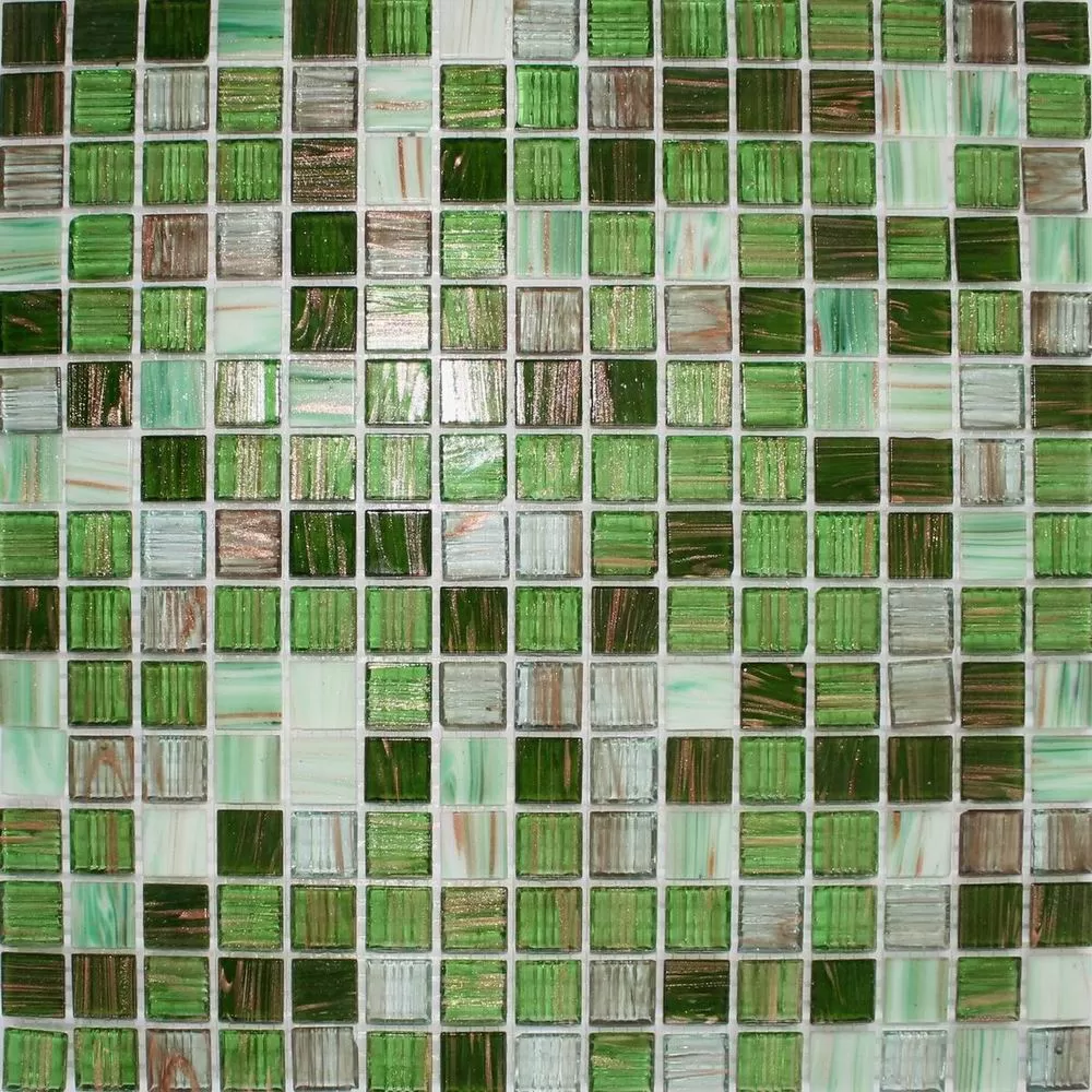 JS-09 мозаика зелёный микс 2х2 см