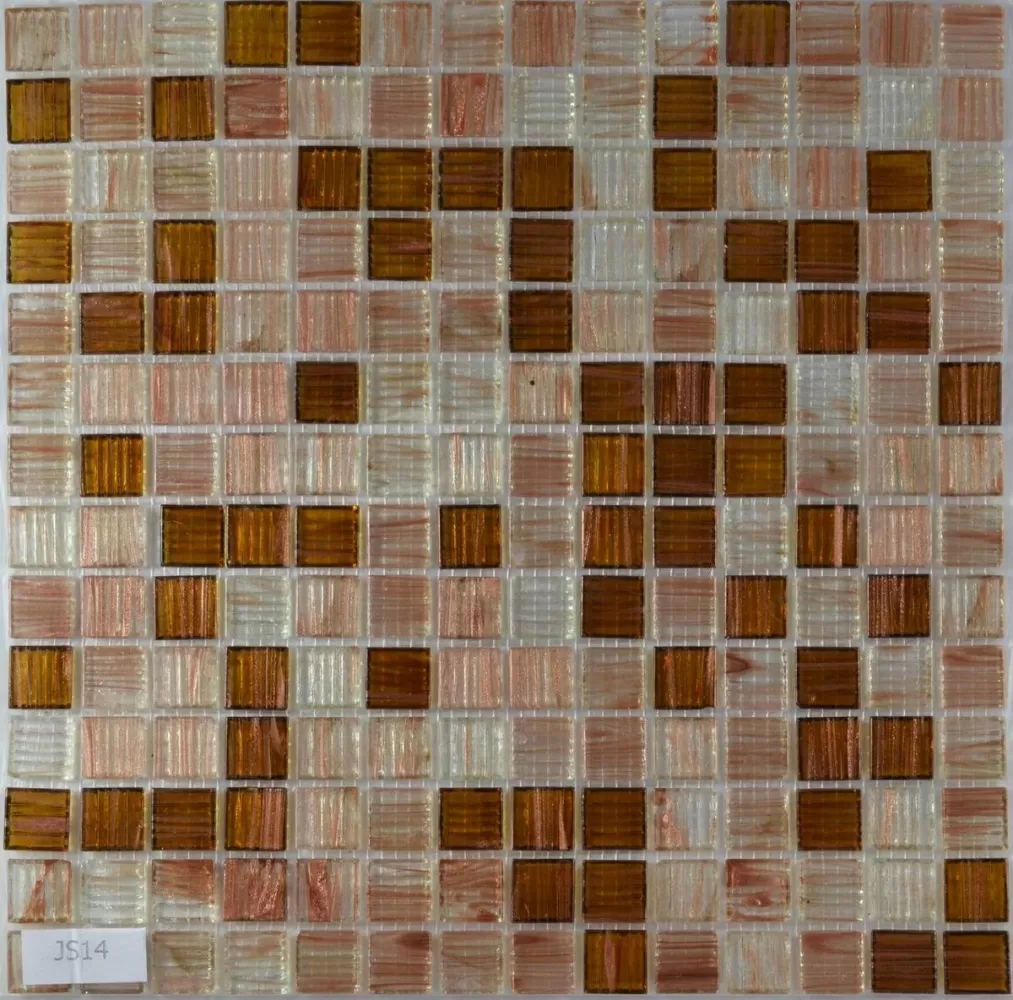 Бежево-прозрачние мозаичные чипы на сетке