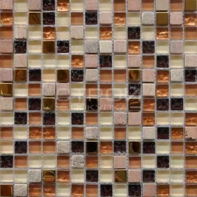 BXGS091 мозаика из микса камня, стекла и металла