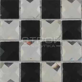 Мозаика из зеркальных страз шахматкой