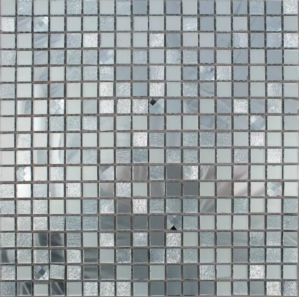 Зеркальная мозаика А1501 серебро со стразами