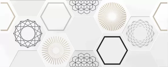 Даймонд 7 Панно 20х50 декор настенный белого цвета с геометрическим орнаментом