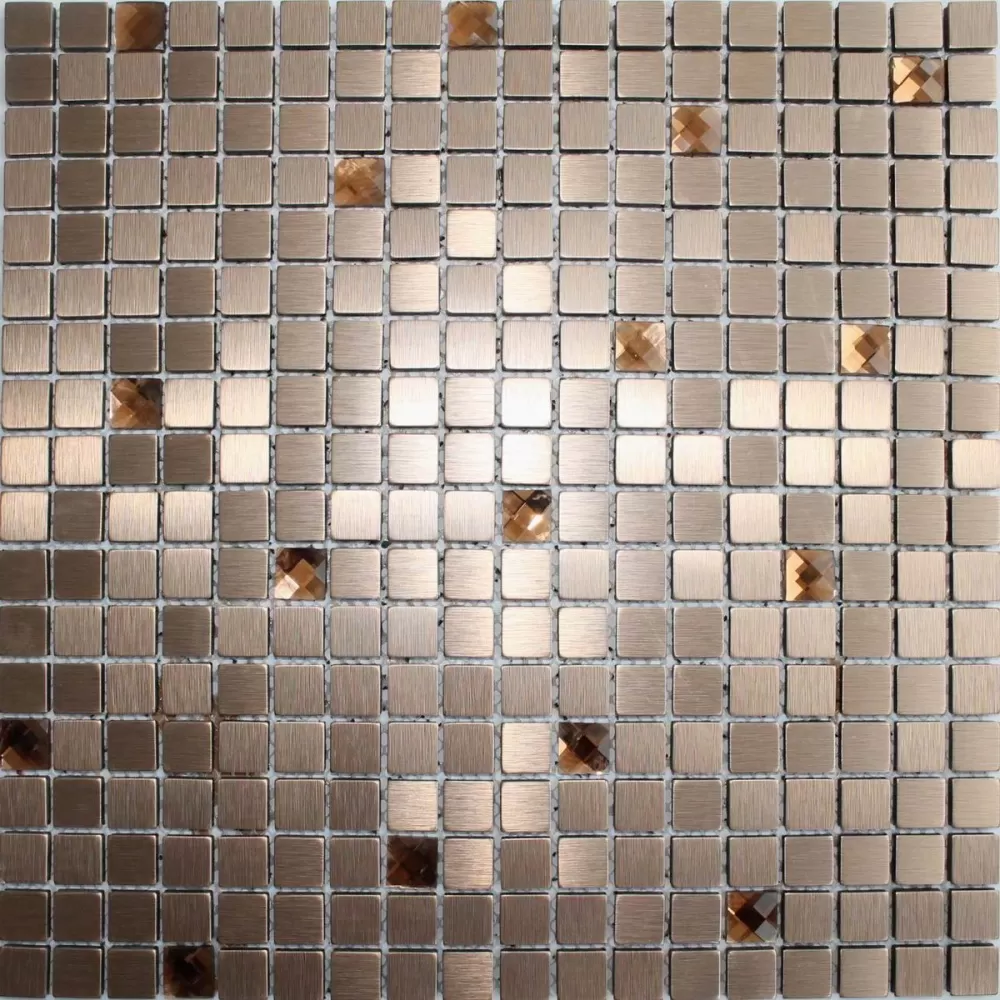 Металлическая мозаика со стразами LP04D бронзового цвета