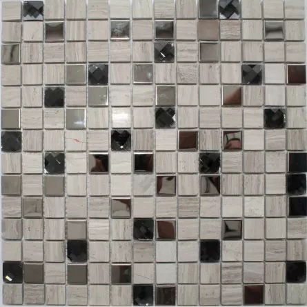 Мозаика из натурального камня P20 серого цвета