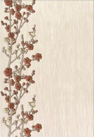 Сакура 1 Веточки 27,5х40 декор настенный бежевого цвета