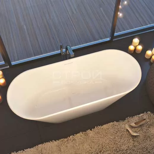 Стильная ванна из мрамора Bergamo 170 Alpen - ванна изготовленная литьем.