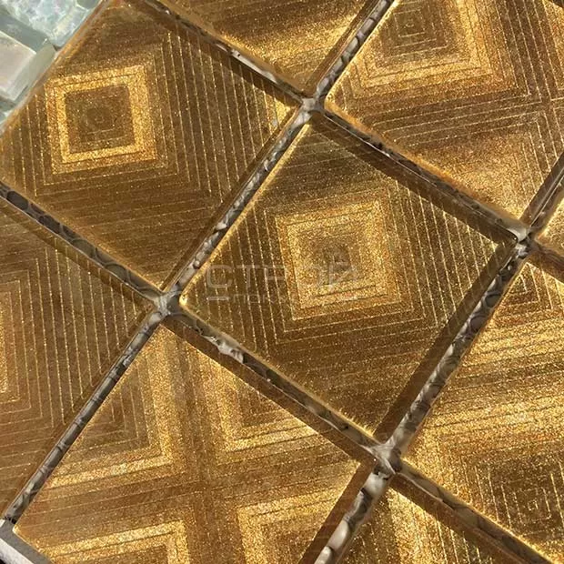 ST062 мозаика из серии Золотая фольга 4,8х4,8 см